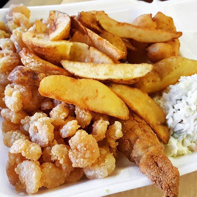 Local fried fish and shrimp and the delicious hush puppies! If you ever go down to North Carolina make sure you try some  and