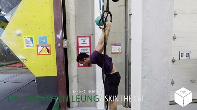 This is a great upper body stretching and mobility exercise to help achieve: . Full range in the shouldersStrength StabilityMotor control and coordinationNice stretch. This is a fundamental exercise for many calisthenics movements including any and all ring work, front levers, back levers, muscle ups, and even handstands.  Here I do an added pulse to activate my legs and really feel the extension through my shoulders. Doing &;Skin the cats&; will help you achieve:will target:.Shoulder stabilizersBackChestAbdominalsTo try this movement start with your legs in a tucked position to build the required strength and practice closer to the ground so that you can touch the ground.  Gradually take your body over further and progress until you can move into and out of the hang unassisted. Grip the rings/bar  in a deadhangKeep the arms straight and the legs bentbring your feet up and continue the movement until the feet pass over the arms and head into an inverted hangContinue to move your feet around and toward the ground and extendReturn to the start positionRinse and repeat as a shoulder prep before activity.                          markham toronto