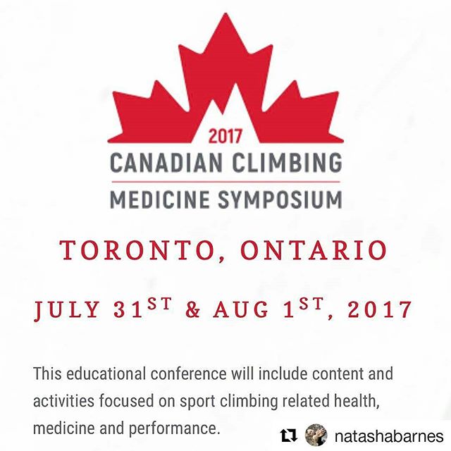 Just registered for the first Canadian climbing medicine symposium later this summer. Get ready climbers.
